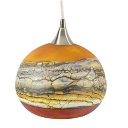 "Strata Series Hanging Lamp" Hand Blown Glass Sculpture, Hand Signed by GartnerBlade Glass.