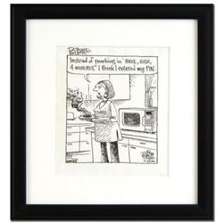 Bizarro! "Pin Number" is a Framed Original Pen & Ink Drawing, by Dan Piraro, Hand Signed by the Arti