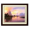 Image 1 : Thomas Leung, "Tropic Dawn" Framed Hand Embellished Limited Edition on Canvas, Numbered 22/100 and H
