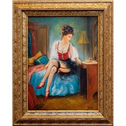 Taras Sidan- Original Giclee on Canvas "Mademoiselle"