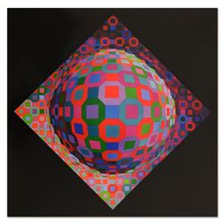 Victor Vasarely (1908-1997), "Planetary" Heliogravure Print, Titled Inverso.