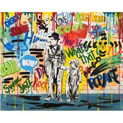 Nastya Rovenskaya- Mixed Media "Wanna be like Chaplin"