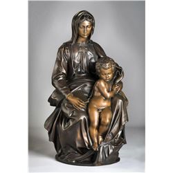 Michelangelo "Bruges Madona" Lost Wax Bronze Sculpture