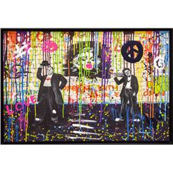 Nastya Rovenskaya- Mixed Media "Chaplin and Hardy"