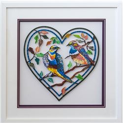 Patricia Govezensky- Original Painting on Laser Cut Steel "Love Birds"