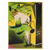Image 1 : Ringo, "Figure Out the Window" One-of-a-Kind Hand-Pulled Silkscreen and Mixed Media Painting on Canv