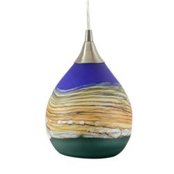 "Small Strata Hanging Lamp" Hand Blown Glass Sculpture, Hand Signed byGartnerBlade Glass.