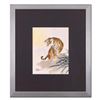 Image 1 : Caroline Young, "Tiger" Framed Original Gouache Painting on Mother of Pearl Paper, Hand Signed with 