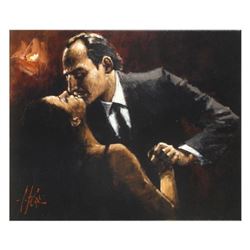 Fabian Perez, "Embrace Of Tango" Hand Textured Limited Edition Giclee on Canvas. Hand Signed and Num