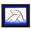 Image 1 : Wyland, "Two Dolphins" Framed Original Sumi Ink and Watercolor Painting, Hand Signed with Certificat