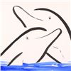 Image 2 : Wyland, "Two Dolphins" Framed Original Sumi Ink and Watercolor Painting, Hand Signed with Certificat