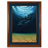 Image 1 : Wyland, "A Dolphin Love (With Reef)" Framed Original Oil Painting (32" x 44") on Canvas, Hand Signed