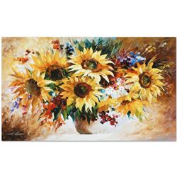 Leonid Afremov "Sunflowers" Limited Edition Giclee on Canvas, Numbered and Signed; Certificate of Au