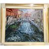 Image 1 : MARCO SASSONE “BLUE BRIDGE” ORIGINAL OIL PAINTING ON CANVAS