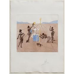 Salvador Dali "The Golden Helmet of Mandrino" Etching HS&N