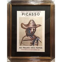 PABLO PICASSO "AU PALAIS DE PAPES" ORIGINAL LITHOGRAPH custom FRAMED