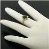 Image 3 : 14k Yellow Gold 1.15 ctw Green Tourmaline Solitaire & Diamond Halo Ring