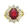 Image 2 : 5.51 ctw Ruby and Diamond Ring - 18KT Yellow Gold