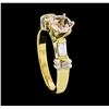 Image 4 : 0.63 ctw Morganite and Diamond Ring - 14KT Yellow Gold