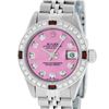 Image 1 : Rolex Ladies Stainless Steel Quickset Pink Diamond & Ruby Wristwatch