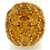 Image 1 : 18K Yellow Gold 19 ctw Oval & Round Citrine Large Dome Cluster Cocktail Ring