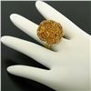Image 7 : 18K Yellow Gold 19 ctw Oval & Round Citrine Large Dome Cluster Cocktail Ring