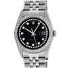 Image 1 : Rolex Mens Stainless Steel Black String Diamond 36MM Datejust Wristwatch