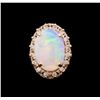 Image 2 : 7.08 ctw Opal and Diamond Ring - 14KT Rose Gold