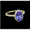 Image 1 : 2.86 ctw Tanzanite and Diamond Ring - 14KT Yellow Gold