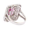 Image 3 : 6.09 ctw Pink Tourmaline and Diamond Ring - 14KT White Gold