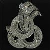 Image 8 : Platinum 15.52 ctw Diamond Covered Large Open Swirl Slide Pendant