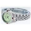 Image 4 : Rolex Ladies Stainless Steel Green Diamond & Ruby Datejust Wristwatch