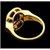 Image 3 : 2.25 ctw Amethyst and Diamond Ring - 14KT Yellow Gold