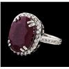 Image 1 : 8.28 ctw Ruby and Diamond Ring - 14KT White Gold