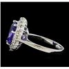 Image 3 : 3.70 ctw Tanzanite and Diamond Ring - 14KT White Gold