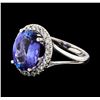 Image 1 : 3.38 ctw Tanzanite and Diamond Ring - 14KT White Gold