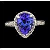 Image 2 : 3.07 ctw Tanzanite and Diamond Ring - 14KT White Gold