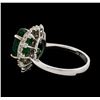 Image 3 : 3.09 ctw Emerald and Diamond Ring - 14KT White Gold