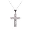 Image 1 : 1.32 ctw Diamond Pendant And Chain - 14KT White Gold