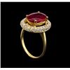 Image 4 : 14KT Yellow Gold 3.89 ctw Ruby and Diamond Ring