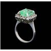 Image 4 : 4.88 ctw Emerald and Diamond Ring - 14KT White Gold
