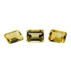 19.49 ctw.Natural Emerald Cut Citrine Quartz Parcel of Three