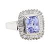 Image 1 : 3.03 ctw Sapphire and Diamond Ring - 14KT White Gold