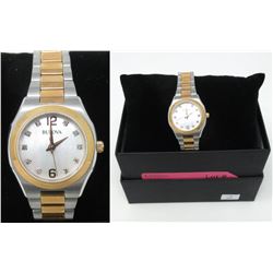 Ladies New 2 Tone Bulova Watch Set w/ 10 Diamonds