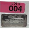 Image 1 : 1 Oz.  .999 Fine Silver "Wright Bros. Plane" Art Bar