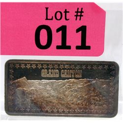 1 Oz.  .999 Fine Silver "Grand Canyon" Art Bar