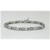 Image 1 : 6.84 CT White Topaz & Diamond Tennis Bracelet