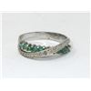 Image 1 : Diamond & Emerald Crossover Design Ring