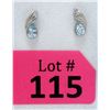 Image 1 : New Blue Topaz & Diamond Sterling Silver Earrings