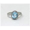 Image 1 : Baby Blue Topaz & Diamond Solitaire Ring